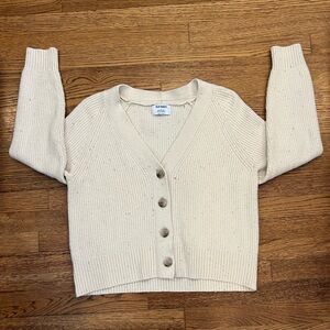 Old Navy Oversized Cotton-Blend Cream Cardigan - Size S